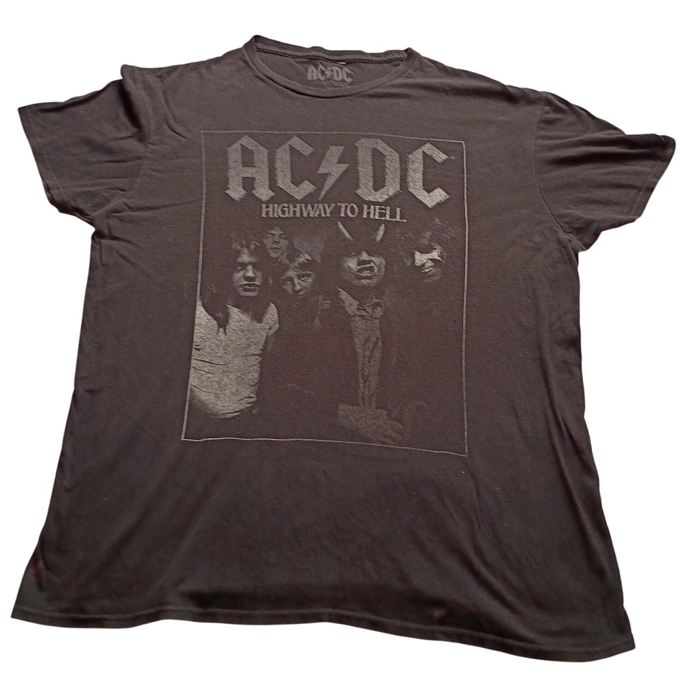 AC/DC Graphic T-Shirt Men's Highway to Hell Rock Band XL Black Vintage Style